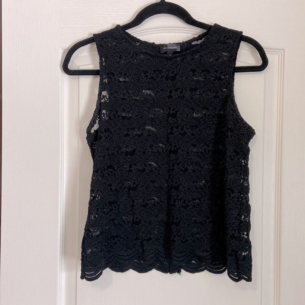 Black Lace shirt with bronze buttons